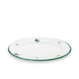 GMUNDNER KERAMIK Oval plate size: L = 21 cm x W = 14 cm x H = 2.1 cm scattered flower crockery, handmade in Austria
