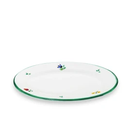 GMUNDNER KERAMIK Oval plate size: L = 21 cm x W = 14 cm x H = 2.1 cm scattered flower crockery, handmade in Austria