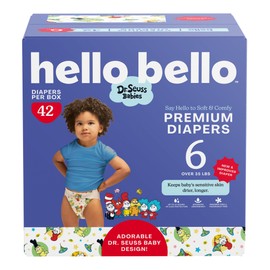 Hello Bello Dr. Seuss Babies Premium Diapers, Size 6, 42 Count: Softness & Protection for Sensitive Skin