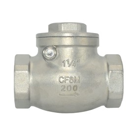 Dsmpipeft Stainless Steel SS316 Swing Check Valve,NPT Female x Female Thread,WOG 200 PSI PN16 CF8M (1-1/4")