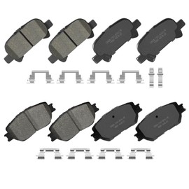 YxpBrake Front Rear Ceramic Brake Pads with Hardware Fit for Toyota Camry 2002 2003 2004, Camry 2005 2006 3.0L LE Models, Camry 2005 2006 2.4L
