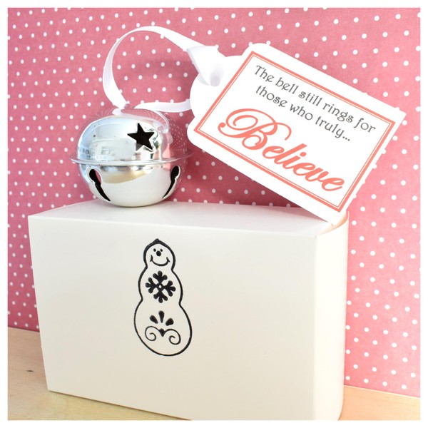 A Christmas 'Believe' Bell, SILVER Polar Express Jingle bell Believe