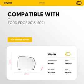 Compatible with Ford Edge Passenger Side Mirror 2015 2016 2017 2018 2019 2020 2021 - Right Side Mirrors Replacement Glass with Blind Spot System, Power Heated