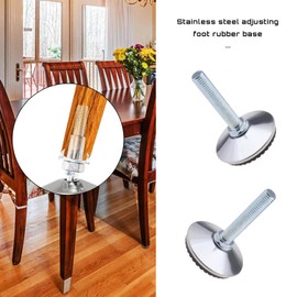 eMagTech 8 Set Adjustable Levelling Feet M10 Height Adjuster Furniture Levellers Foot with T Nut Bolt Wrench for Table Chair Kitchen Cabinet Silver