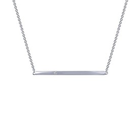 Lafonn Classic Sterling Silver Platinum Plated Lassire Simulated Diamond Necklace (0.015 CTTW)