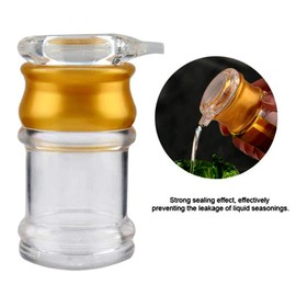 YTBH-0A002 Olive Oil Jar for Vinegar, Spices, Kitchen, Sauce Dispenser, Transparent & Gold, φ2.5 x H6 inch, 240 m