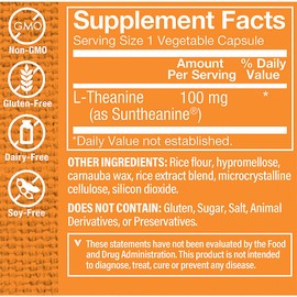 The Vitamin Shoppe L-Theanine 100MG, Clinically Studied Ingredient, Supports Relaxation & Stress (60 Capsules)