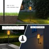 Newbeegoods 4 Pack Solar LED Flame Lamp Flickering Torch Light