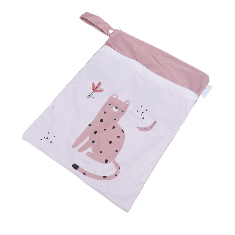 2pcs Hanging Diaper Bag Waterproof Double Pockets Zipper Closure Baby