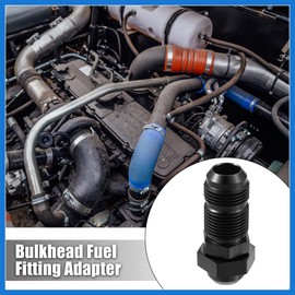 VekAuto Car Straight Bulkhead Fuel Fitting 12AN Male to Male Straight Bulkhead Flare Fitting Union Adapter Black Auto Accessories