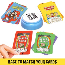 Lucky Egg Cereal Snap: The Lighting Fast Matching & Throwing Game - Ages 6+, 3-16 Players - Family Party Game for Teens & Kids, Active Family Card Game, Party Game for Adults and Family