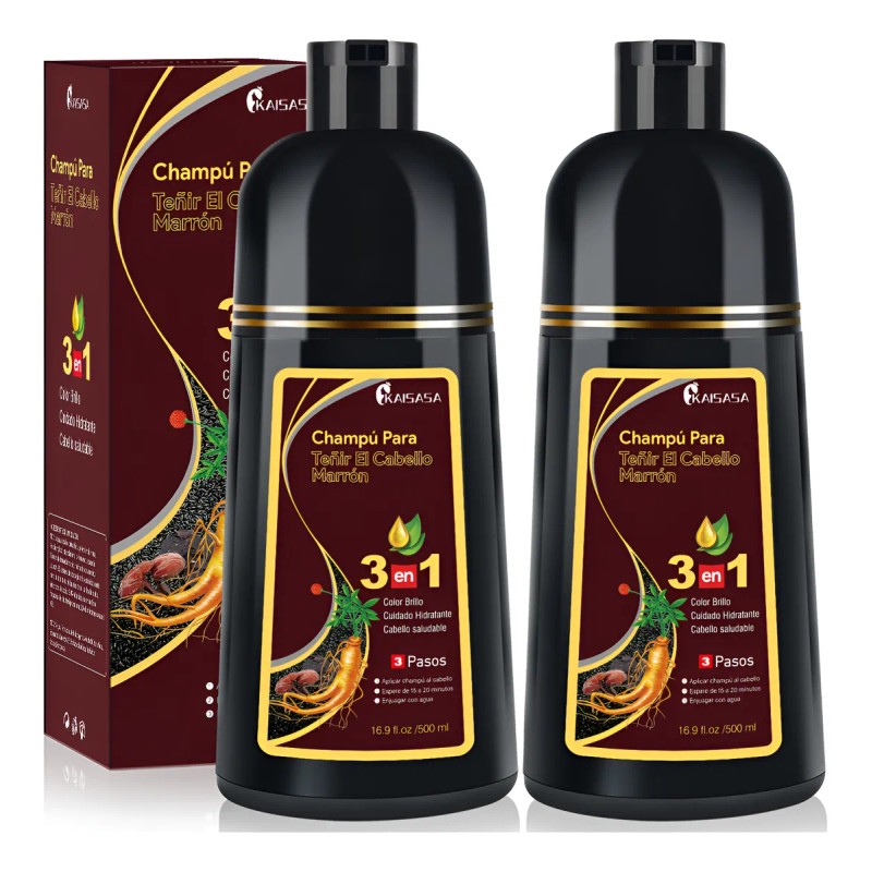 Kaisasa Shampoo Con Tinte Cubre Canas Matizador 2 Pzs
