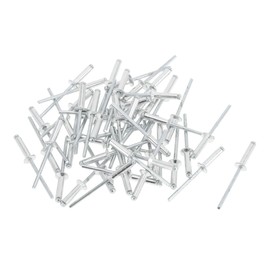 HEROFFIX Open End Large Flange Blind Rivets 4mm Grip Diameter 20mm Grip Length 7.5mm Flange Diameter Aluminum Alloy Iron Silver Tone