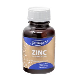NATURAGEL Zinc | 200 Mini Capsulas Softgels de 400mg | Suplemento Mineral Natural para el Sistema Inmune