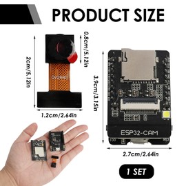 ESP32 Cam Borad Kit, ESP32-CAM Development Board with WiFi/Bluetooth Modules, ESP32-CAM Testboard Kit Including Camera, Base Plate, Motherboard, Micro USB Port, for Home Monitoring, Smart Home...