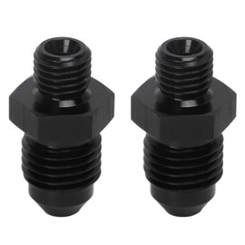 1 Pair AN4 to M8 Oil Cooler Fitting Adapter Black Universal Cooler Hose Fitting for Car