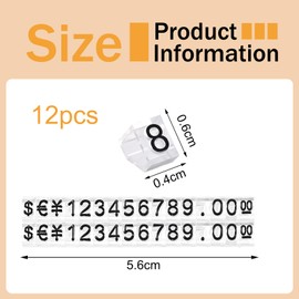 EUYKQNOI Price Tags, Price Labels, Price Indicator, Cube, Adjustable Number Display Stand, Retail Price Blocks, Pack of 12, for Jewellery, Watch, Ring, Price Marking, Black