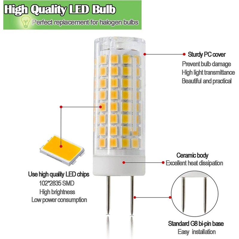 HAOGUAIS Dimmable G8 LED Bulb Equivalent to G8 Halogen Bulb