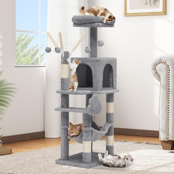 DWVO 44in Cat Tree for Indoor Kittens: Cat Tower Multi-Level