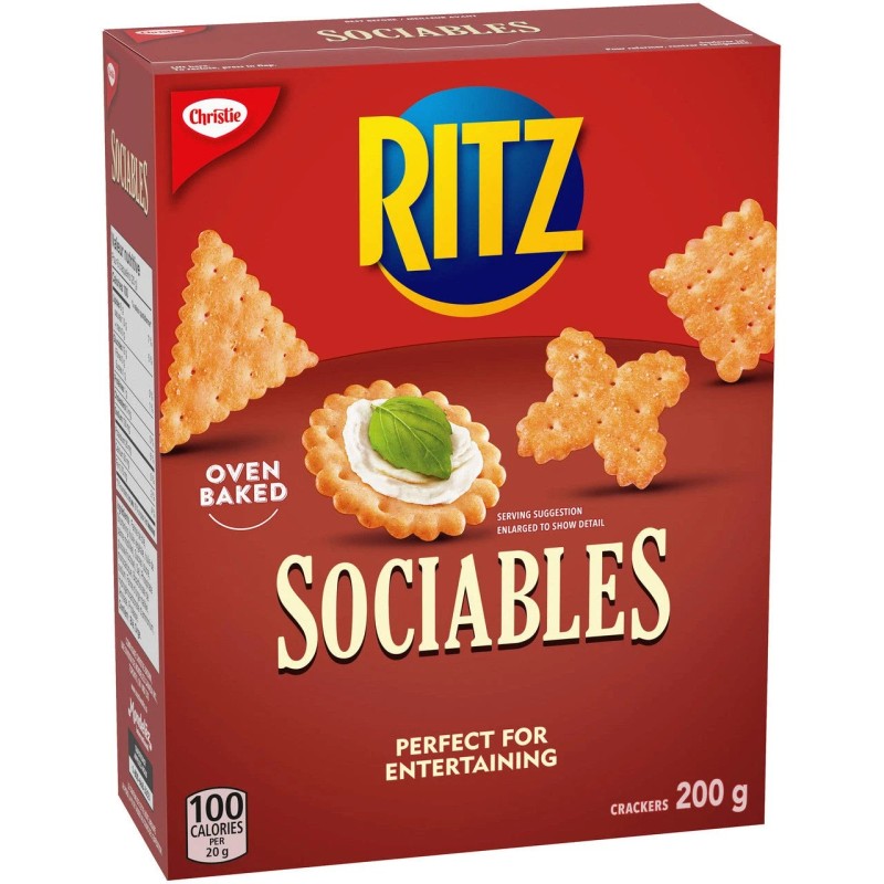 Christie Ritz Sociables Crackers, 200g/7.1oz, Box