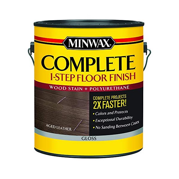 Minwax 672040000 Series 67204 1G Gloss Aged Leather Complete 1-Step Floor Finish, 1 Gallon