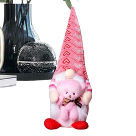 Mr and Mrs Valentine Gnome,Pink Stuffed Gnomes Doll Faceless Gnomes Decorations | Cute Knitted Plush Doll Romantic Table Decorations for Bedroom