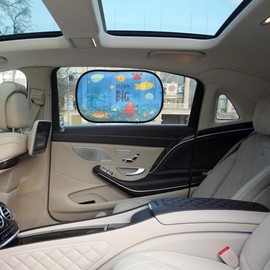 2 Pack Sunshade for Car Window Baby, Children's Car Window Shades for Kids UV Rays Sunlight Protection, 20 * 12inch Sun Protector for Car Side Windows Baby with Storage Bag (sea)