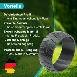 Wheel Protector Compatible with Gardena Sileno Life City Minimo Robotic Lawnmower Wheel Cover Traction Improvement - Made in Germany