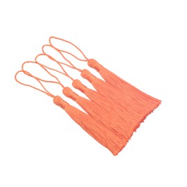 KONMAY 20pcs 3.5'' Small Silky Soft Craft Mini Bookmark Tassels with Loops for Jewelry Making, Gift Wrapping, Zipper Pull, Home Decor(Orange)