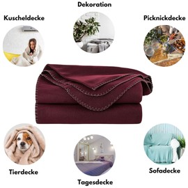 Tarrington House Fleece Blanket 150 x 200 cm Berry Blanket