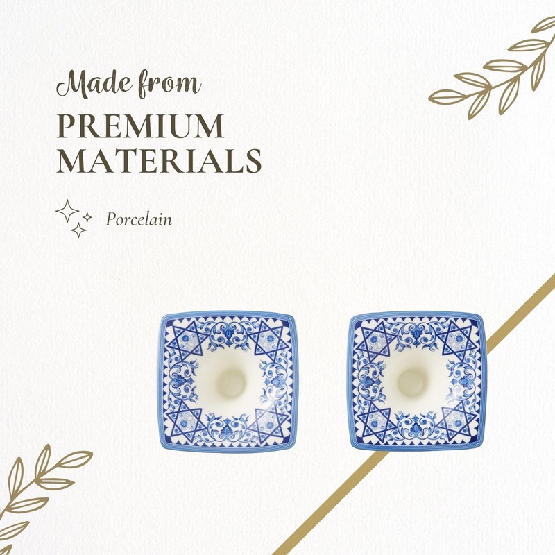 Spode Judaica Sabbath Candlesticks, Set of 2 - Elegant Blue