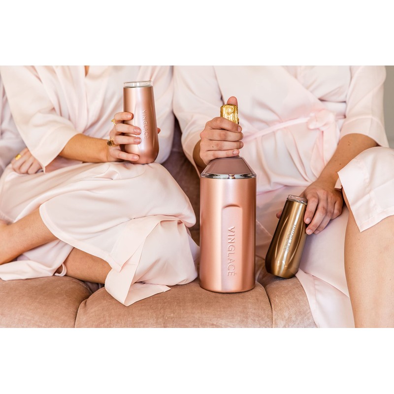 Vinglacé Wine Bottle Chiller- Portable Champagne Insulator- Stainless Steel Wine