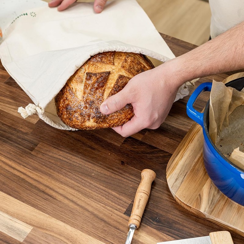 NutriMill Sourdough Bread Proofing Starter Set Kit with 9" Banneton