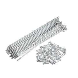 ACROPIX 36pcs 14G J Bend Bicycle Galvanized Spokes 130mm 5.12" Cycle Spokes with Brass Nipples Steel Spokes for Mountain Bike MTB Car Parts