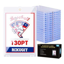 25-Pack One Touch Magnetic Card-Holders - 130PT Trading Card Holder, Sleeved Magnet Case Protectors for Game Card, Baseball Card, Sports Cards and Standard Cards, Inner Dimensions: 2.63 "x 3.7"