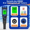 pH Meter Salt Tester for Pool, Digital 5-in-1 pH TDS
