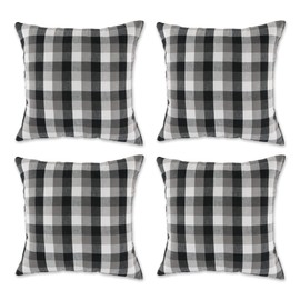 DII Throw Pillow Cover Collection Decorative Square, 18x18, Gray Tri-Color, 4 Piece