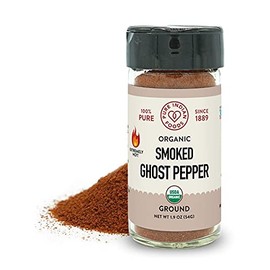 Organic Ghost Pepper (Smoked Bhut Jolokia) - 1.9 oz Ground in Glass Bottle, Non-GMO, Whole30 Approved, Non-Irradiated, 100% Pure Ground Chili Pepper