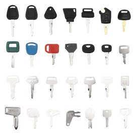 28 PCS Heavy Equipment Keys,Construction Ignition Key Master Set Replacement Construction Equipment Keys Compatible with Case Cat Volvo Komatsu Deere Volvo Excavator Key for Workers and Opeartors