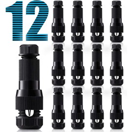 SUNVIE Low Voltage Wire Connectors Fastlock Landscape Lights 12-14 Gauge Cable Connectors for Landscape Lighting Path Lights Working with Malibu Paradise Moonrays and Other Outdoor Lighting (12 Pack)