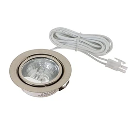 FRS Halogen Recessed Downlight 12v 20w Under Unit Cabinet Cupboard Stainless Steel Warm White (Transformer Required), Metallic