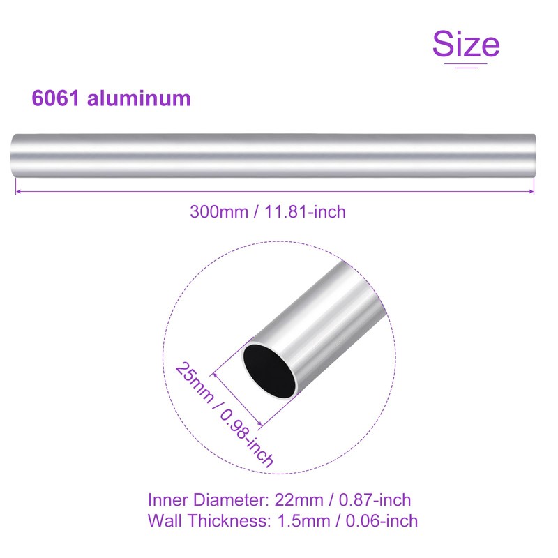 DMiotech 6061 Aluminum Round Tube (OD 25mm x ID 22mm)