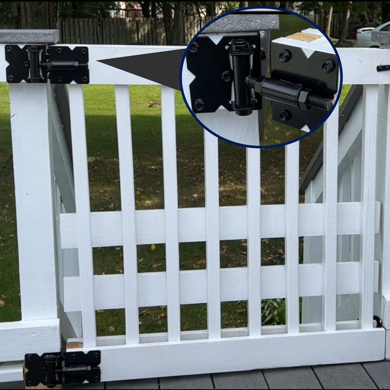 Dreamxiang Self Closing Gate Hinges Adjustable Heavy Duty Hardware 90