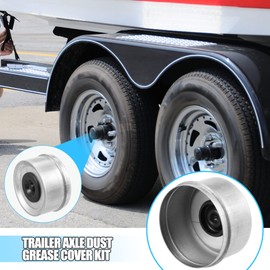X AUTOHAUX 2pcs 2.72" Trailer Axle Dust Cap Cup Grease Cover with 2pcs Rubber Plugs Set for Dexter EZ Lube Trailer Camper 7000 to 8000 Lb Axle Wheel Hub Bearing