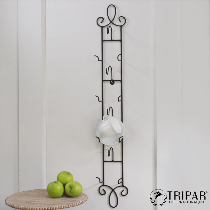 Tripar Augusta 4-Tier Vertical Black Cup and Saucer Plate Rack
