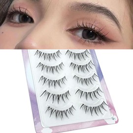 HAPVITAL False Eyelashes, For Lower Eyelashes, Natural False Eyelashes, Handmade High Quality Fiber, Comfortable, 3D Feeling, Transparent, 3D False Eyelashes, Cute Eyelashes, Reusable, Lifelashes,
