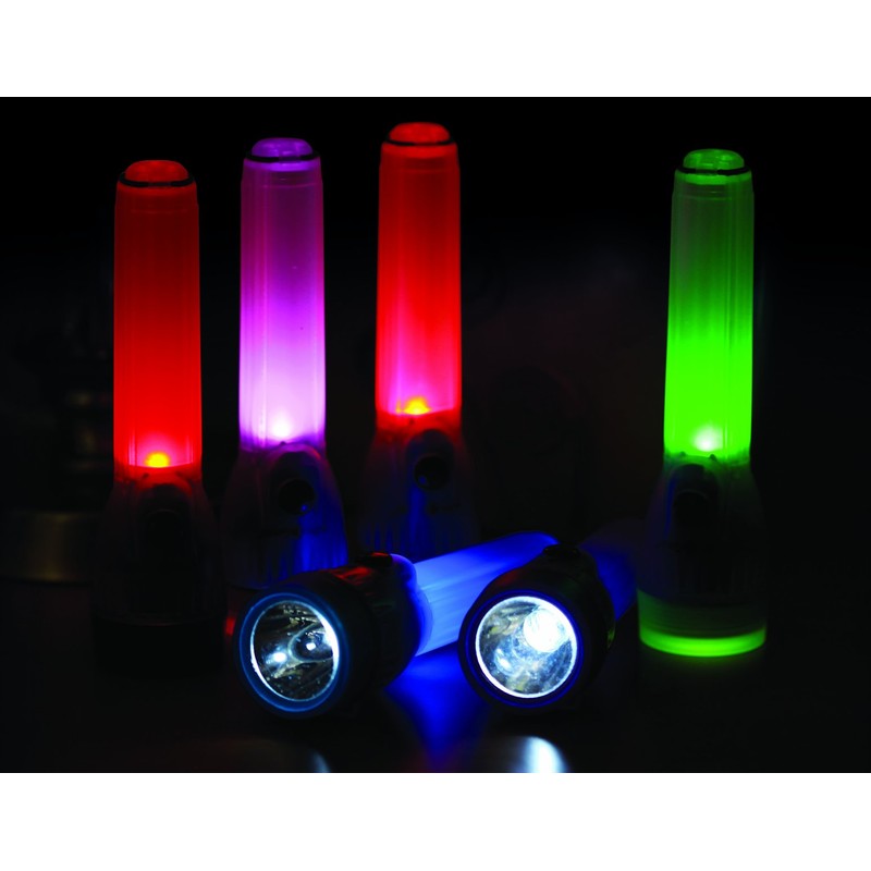 Life Gear Mini LED Flashlight with Glow Handle, Red Body