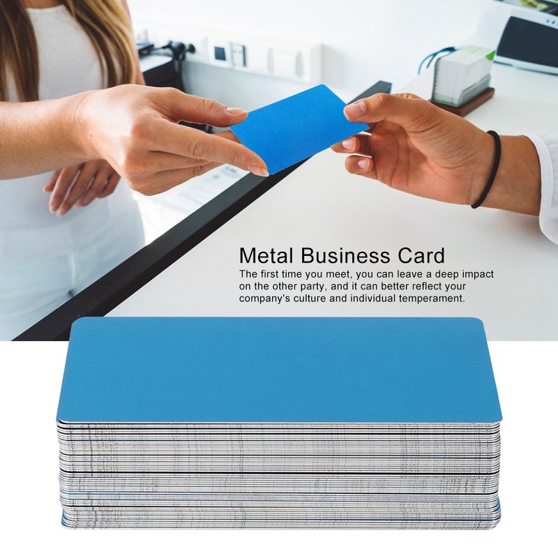 50Pcs Blue 0.45mm Thicken Marking Metal Card Test Material Nameplate