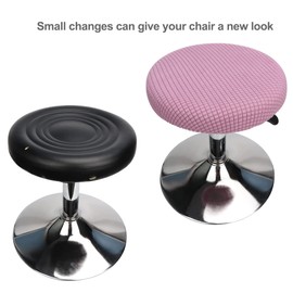 HuaLiSiJi Set of 2 Stool Covers Round Stool Cover Stretch Stool Round Chair Cover Protector Washable Round Rotating Stool Protective Cover (Purple)