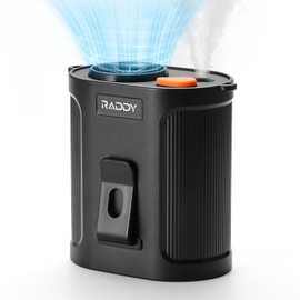 Raddy CF6 Portable Waist Fan with Cooling Mist, Rechargeable Personal Neck Fan, Hands-Free Clip Belt Fan with 14500RPM Strong Airflow, 5 Speeds, 18H Runtime for Camping, Outdoor, Travel